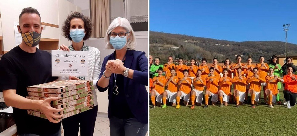 Una pizza in dono per i malati oncologici, il regalo delle ragazze dell’Us Isera con il progetto “Atleti al tuo fianco”